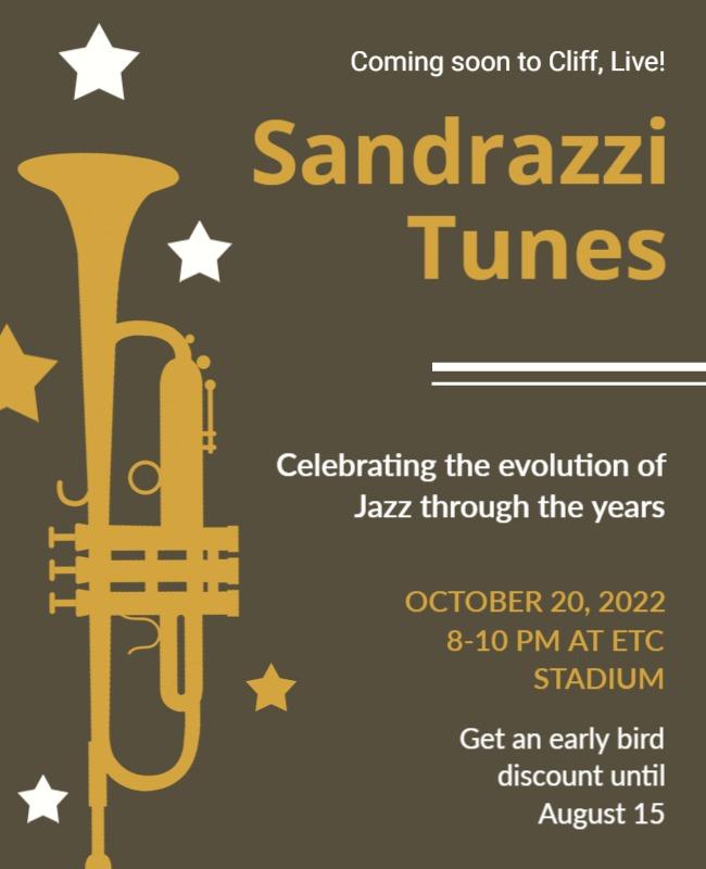 Jazz Celebration with Golden Trumpet Design Poster Template
