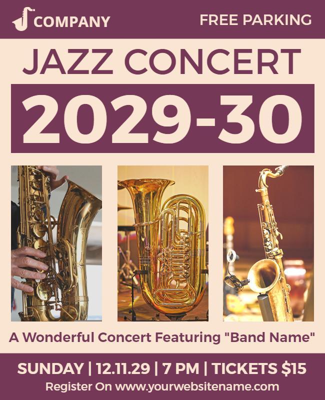 Jazz Concert Event Promotion Flyer Template