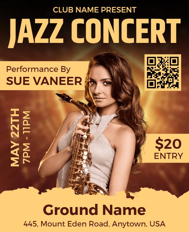 Jazz Concert Event Promotional Flyer Template