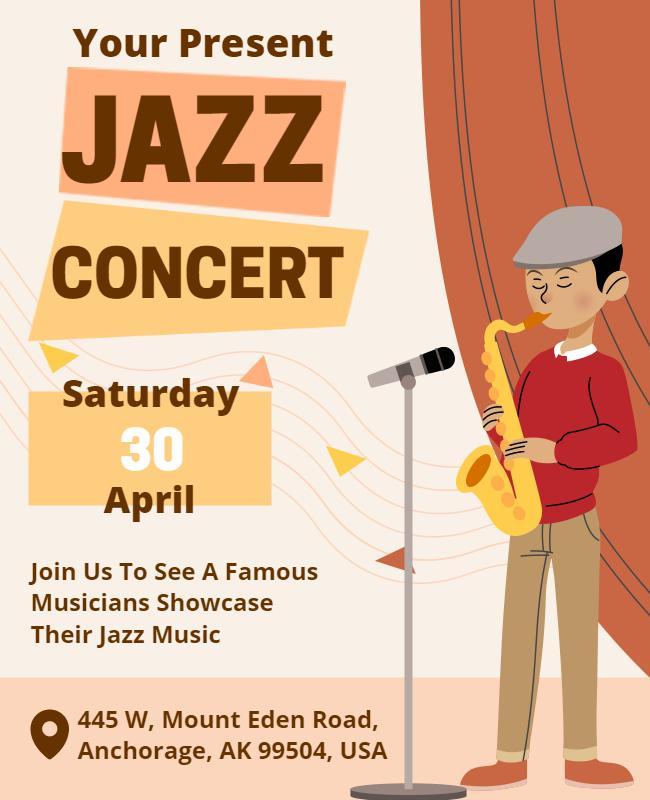 Jazz Concert Musical Performance Flyer Template