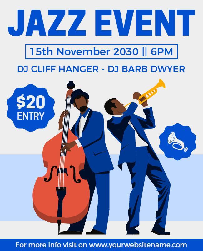 Jazz Event Live Music Performance Flyer Template