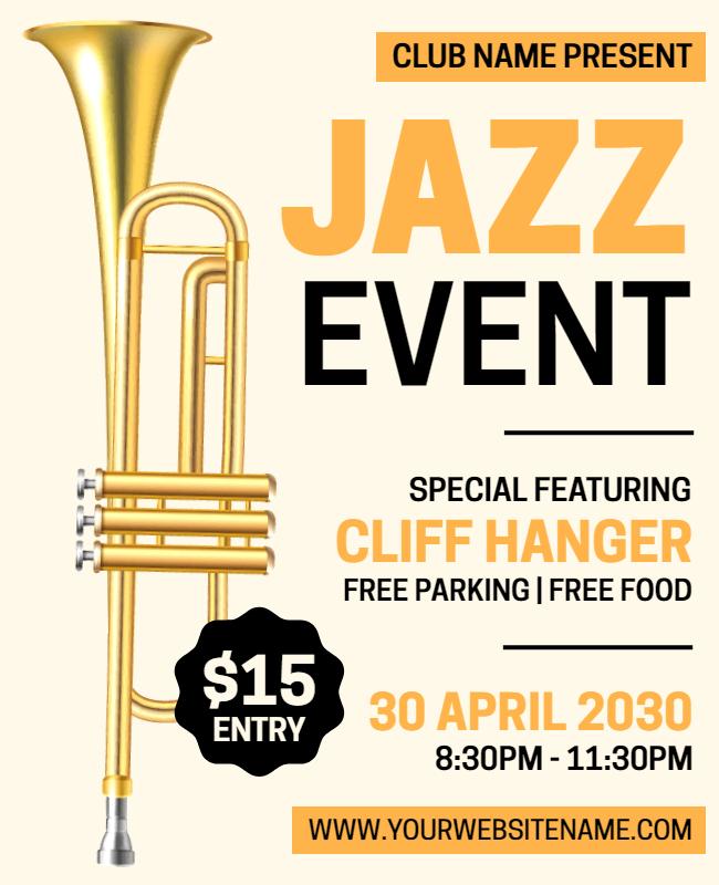 Jazz Music Event Promotional Flyer Template