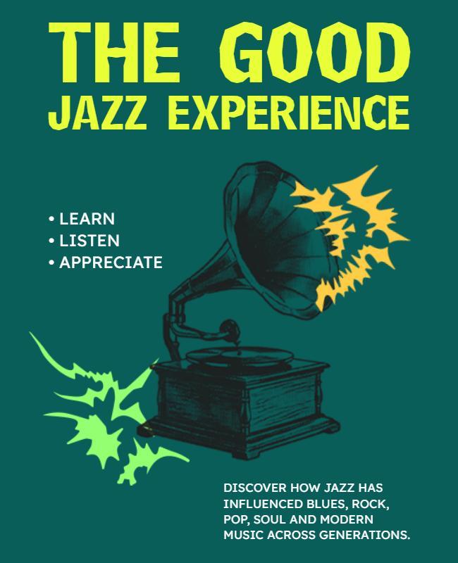 Jazz Music Experience Poster Template