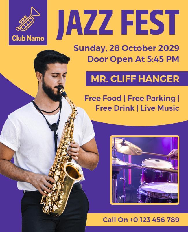 Jazz Music Festival Event Flyer Template