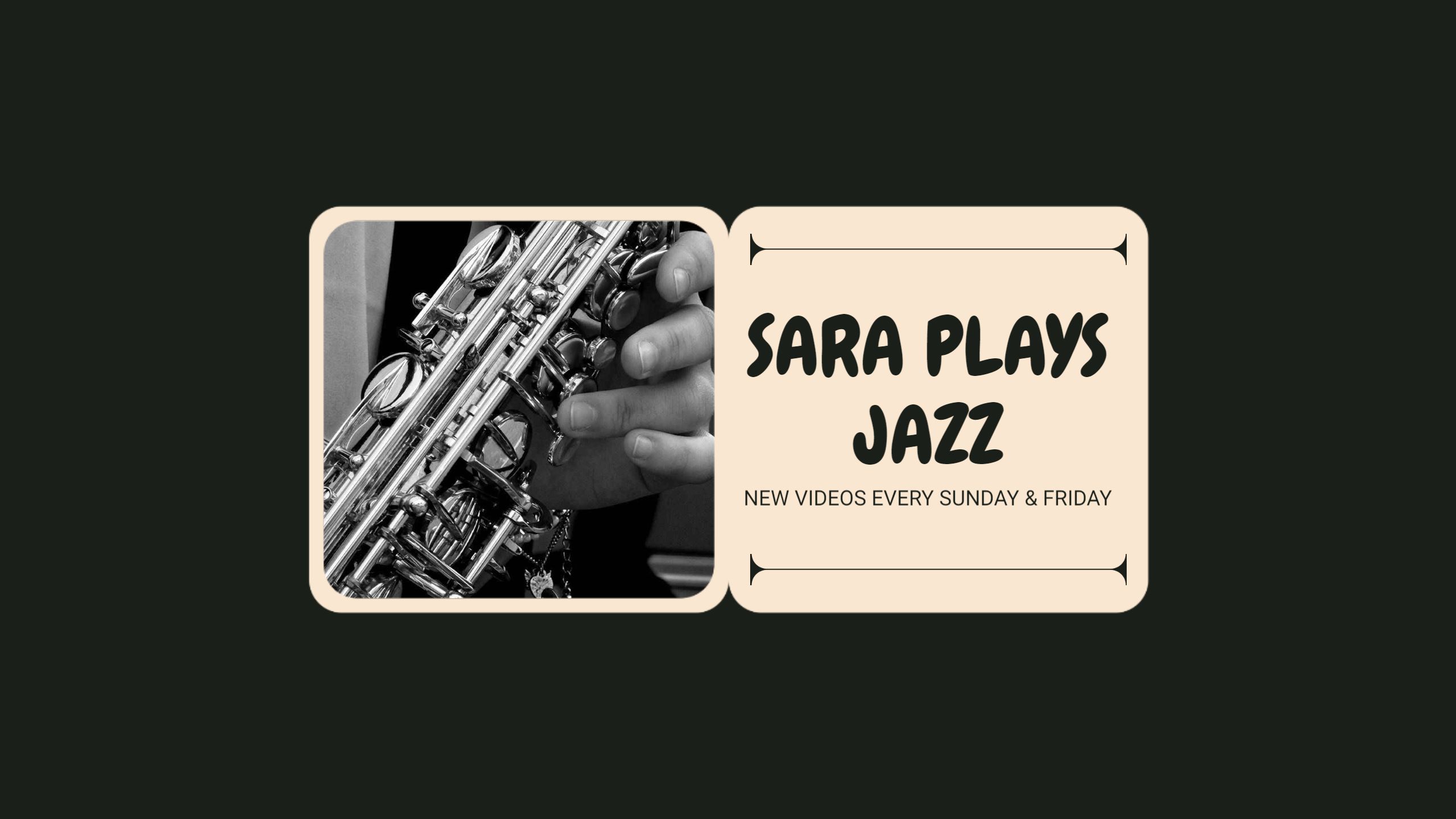Jazz Music Performance with Saxophone on Dark YouTube Banner Template