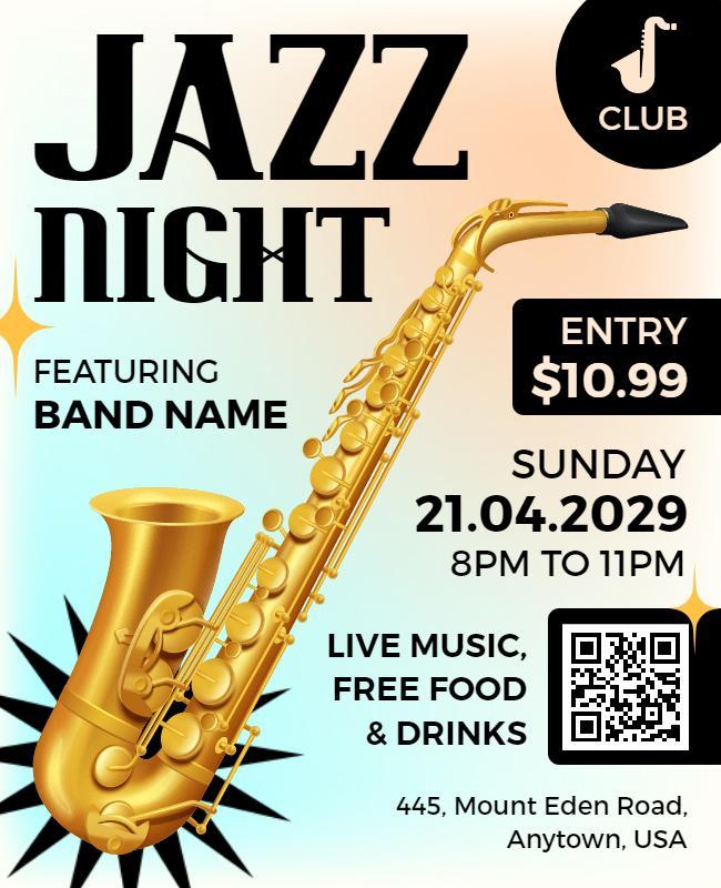 Jazz Night Club Event Flyer Template