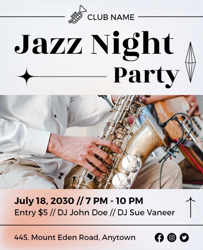 Jazz Night Club Party Flyer Template