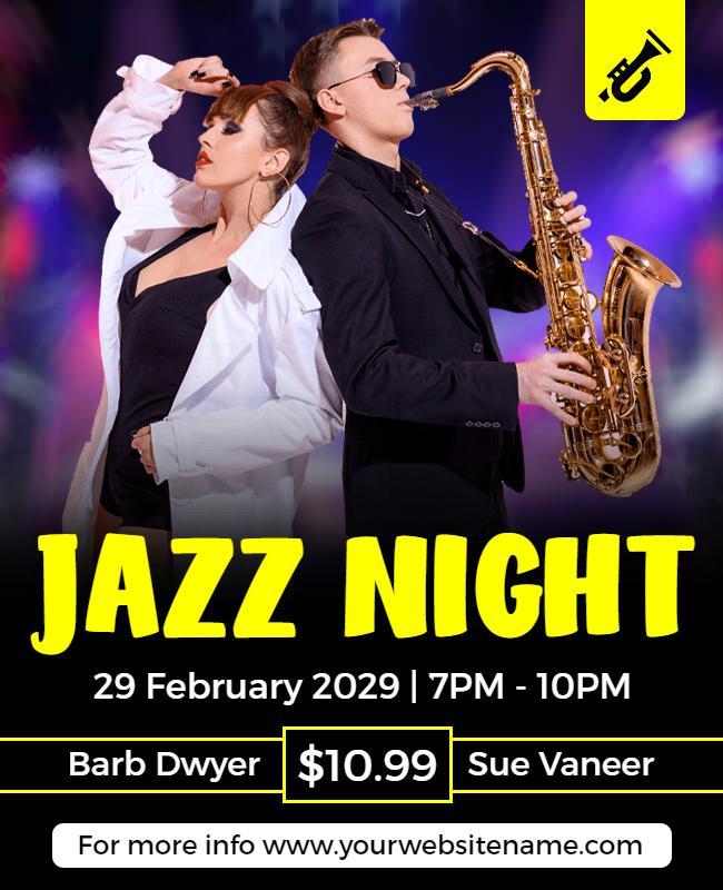 Jazz Night Live Performance Flyer Template