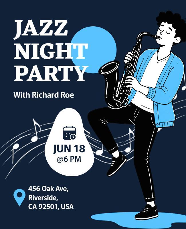 Jazz Night Party Event Flyer Template