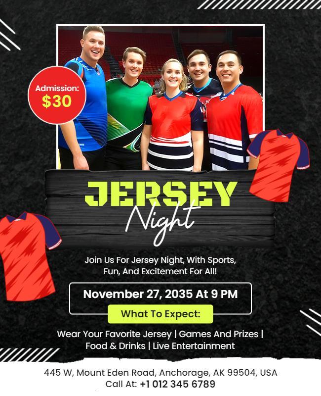 Jersey Night Sports Fun Flyer Template