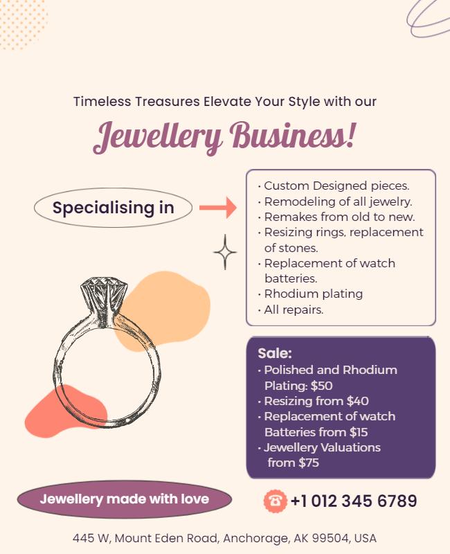 Jewellery Business Services Promotion Flyer Template