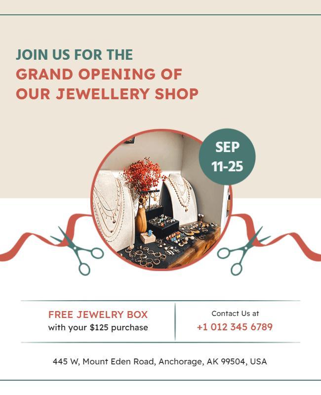 Jewellery Shop Grand Opening Flyer Template