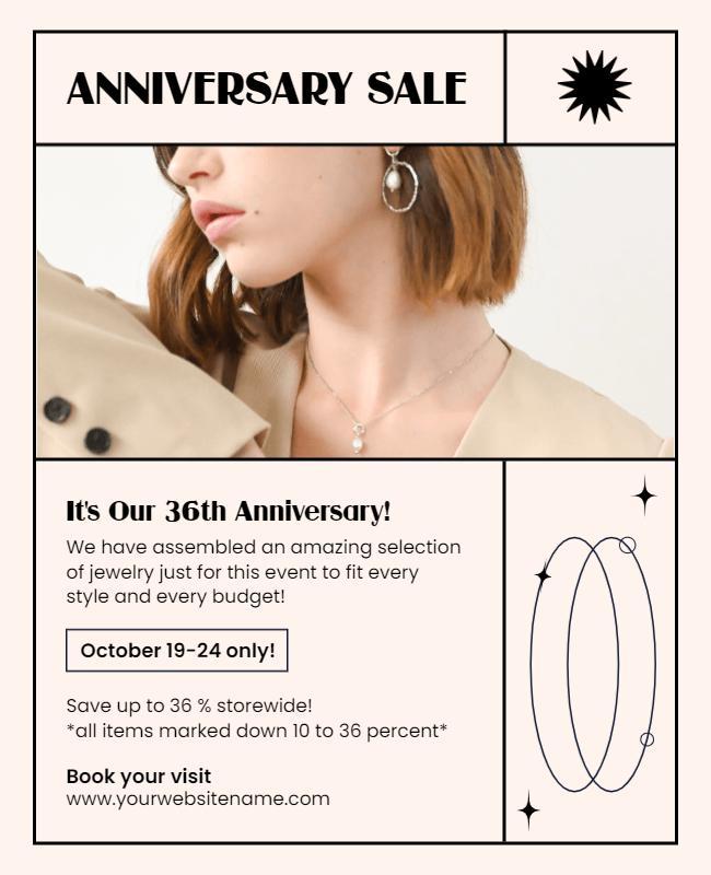 Jewelry Anniversary Sale Event Flyer Template