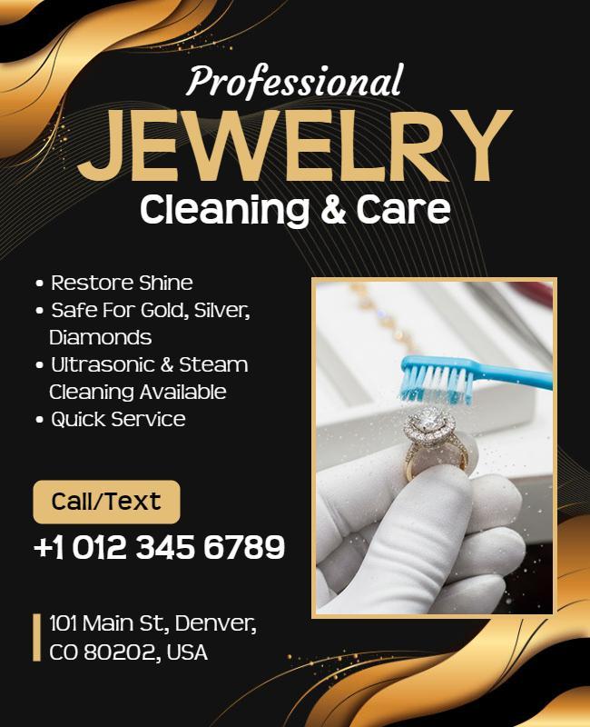 Jewelry Cleaning and Care Service Flyer Template