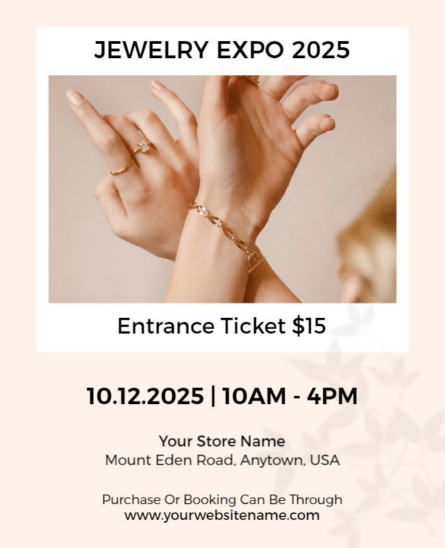 Elegant Soft Toned Jewelry Expo Event Flyer Template