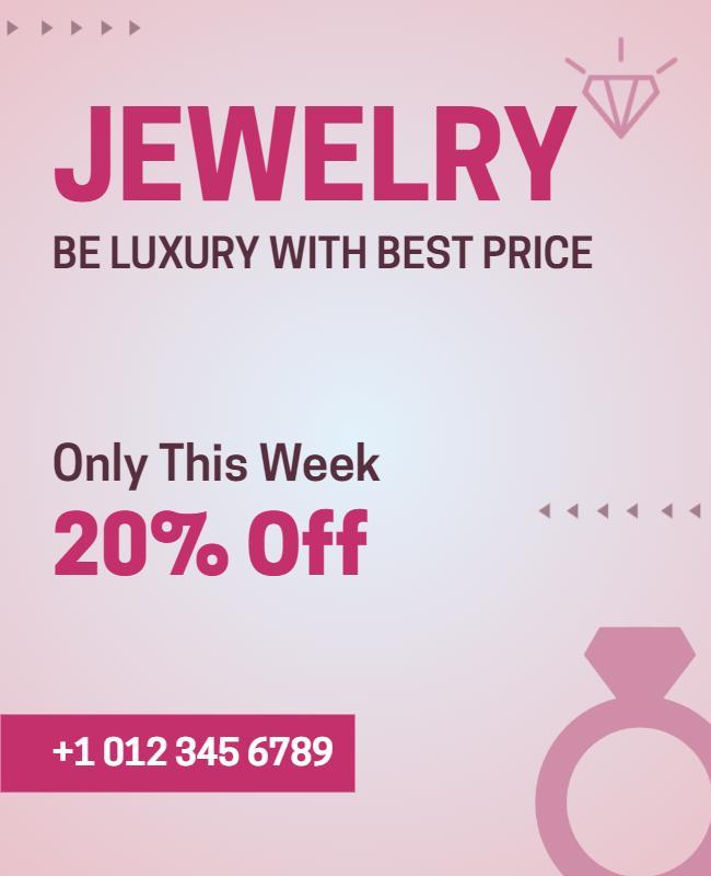 Jewelry Sale Discount Promotion Flyer Template