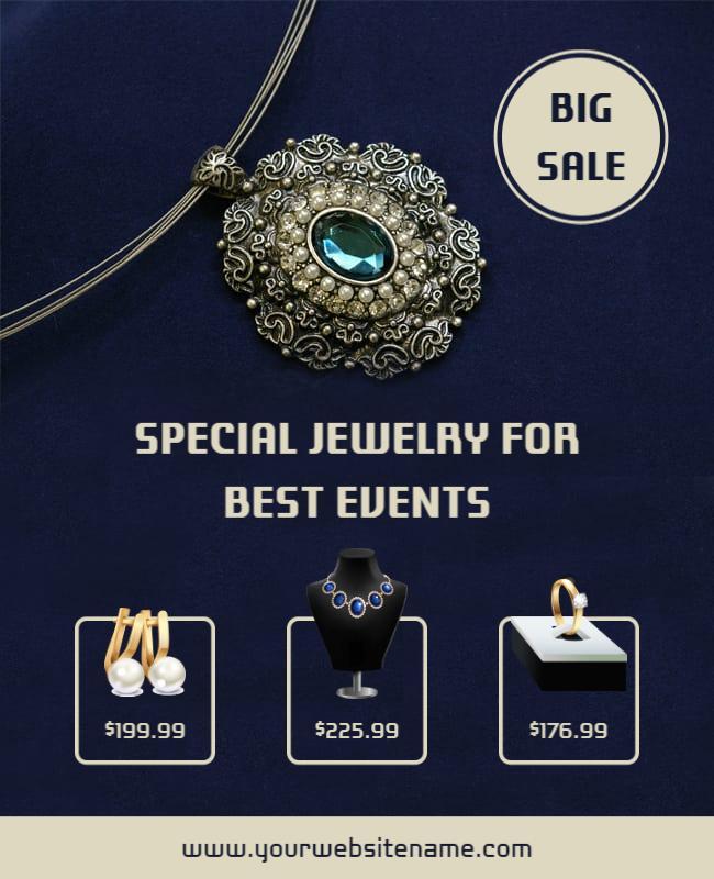 Jewelry Sale Event Promotional Flyer Template