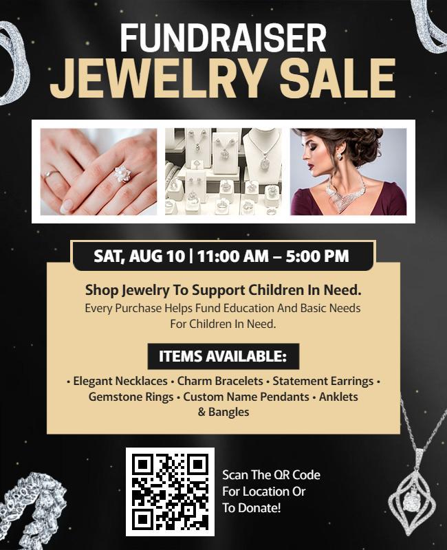 Jewelry Sale Fundraiser Event Flyer Template