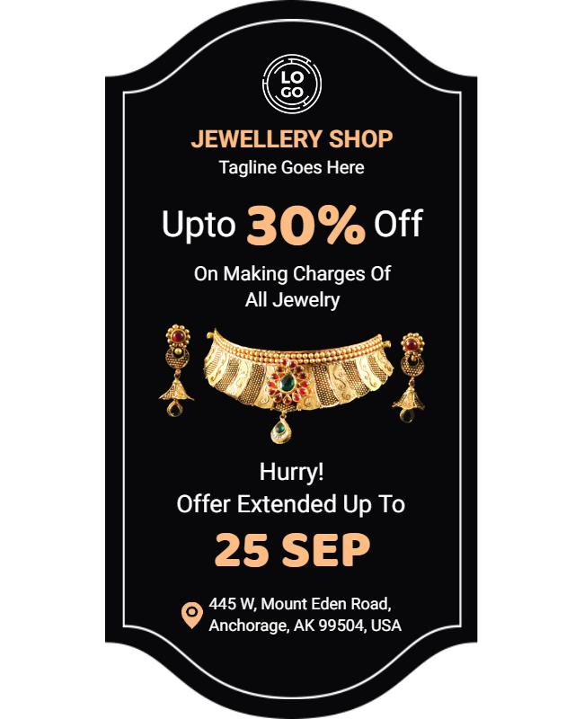 Jewelry Shop Discount Offer Flyer Template