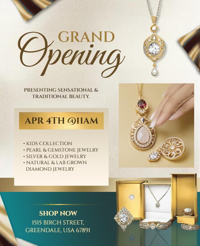 Jewelry Store Grand Opening Flyer Template