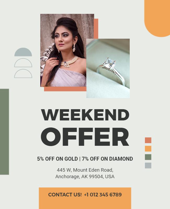 Jewelry Weekend Sale Discount Flyer Template