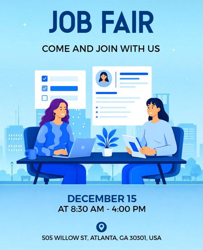 Job Fair Recruitment Poster Template