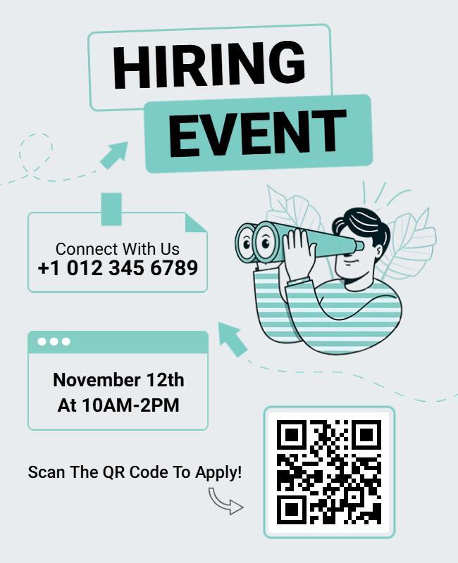 Job Hiring Event Announcement Flyer Template