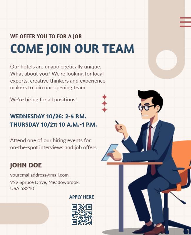 Job Hiring Event Team Invitation Flyer Template