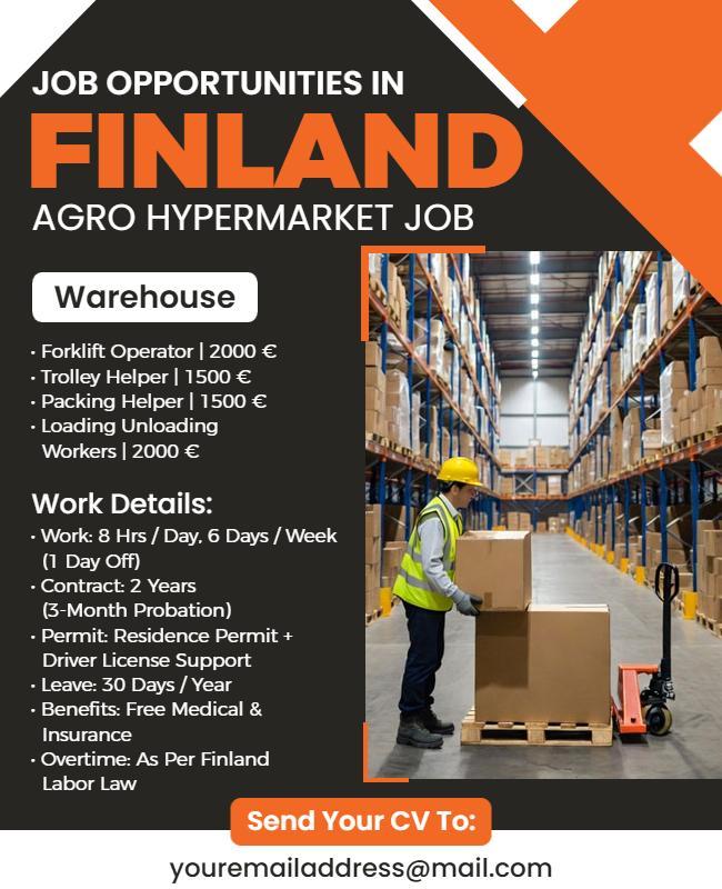 Job Openings in Finland Flyer Template