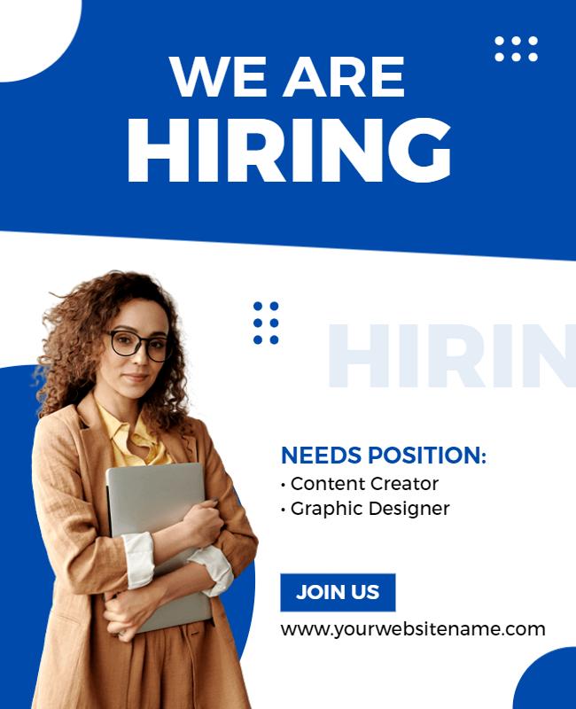 Job Vacancy Announcement Flyer for Creative Positions Template