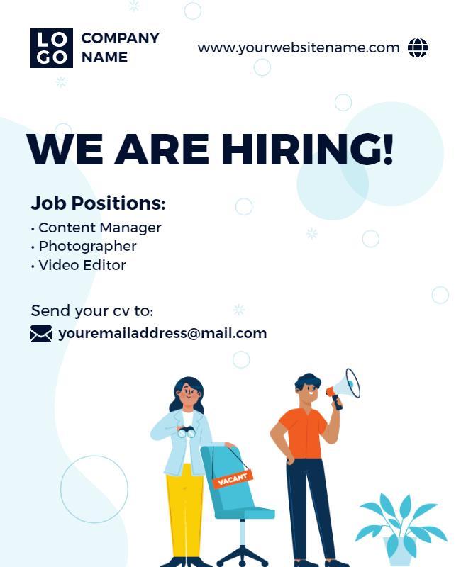 Job Vacancy Announcement Hiring Flyer Template