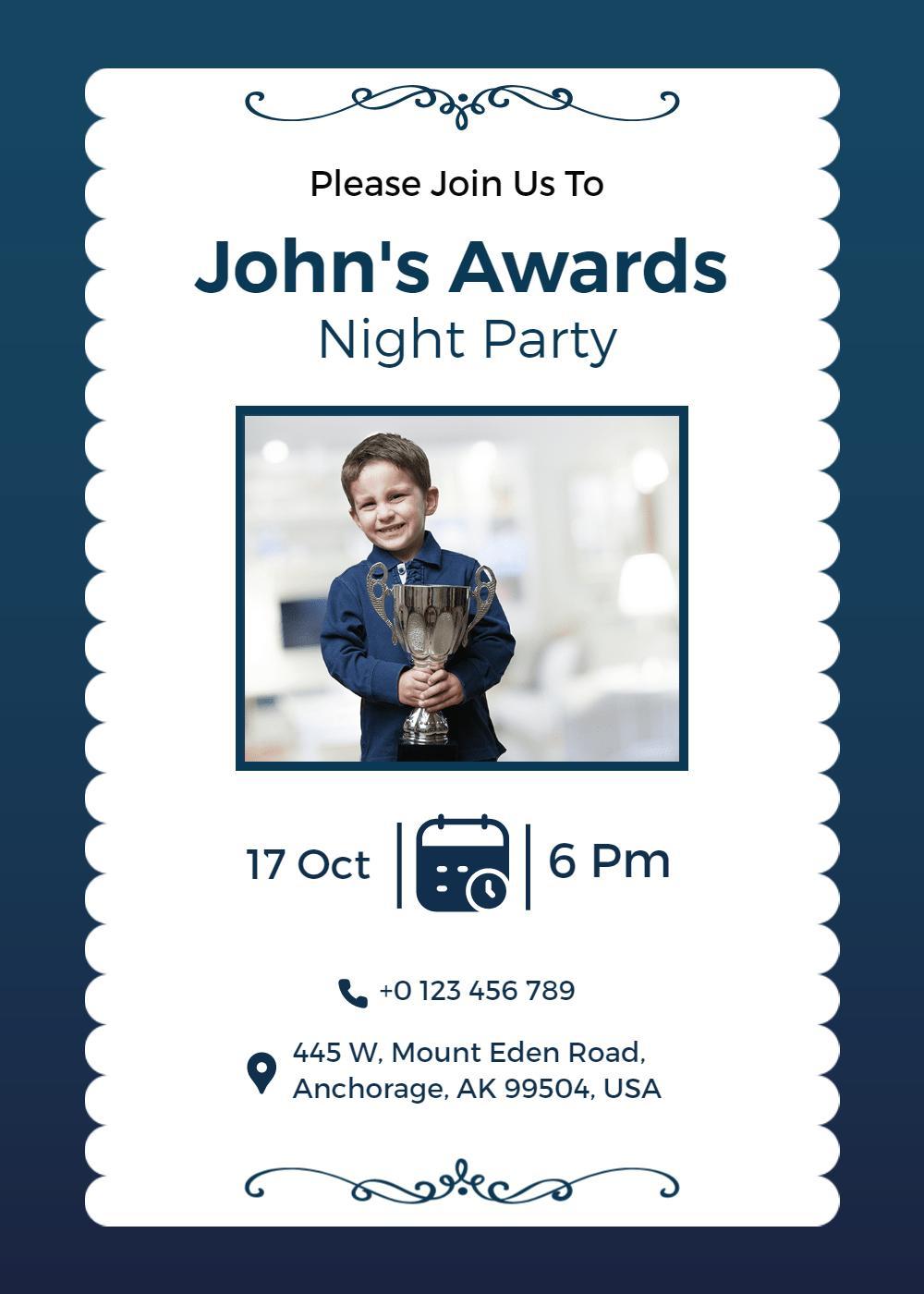 John's Awards Night Celebration Ceremony Invitation Template