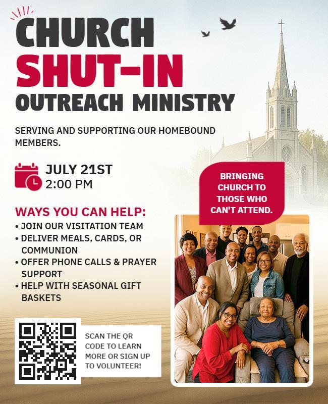 Join Church Shut-in Ministry Event Flyer Template