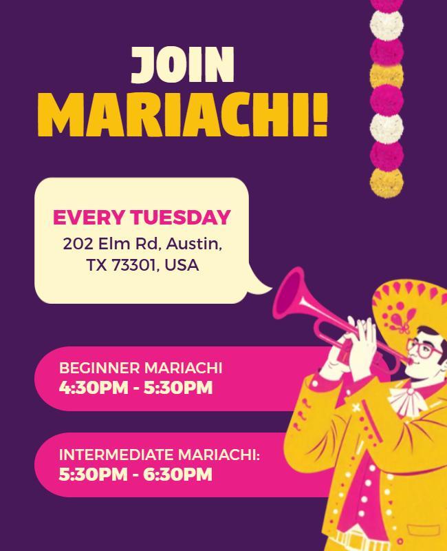 Join Mariachi Group Lessons Flyer Template