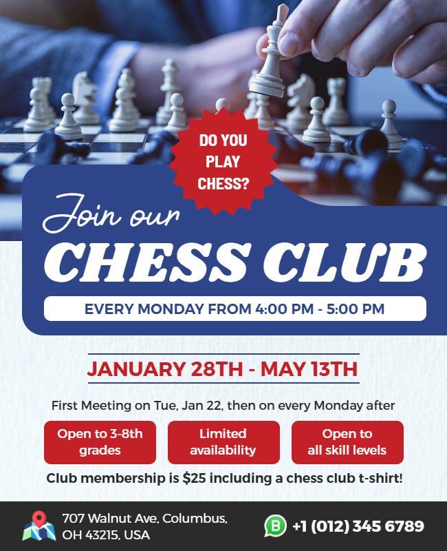 Join Our Chess Club Promotional Flyer Template