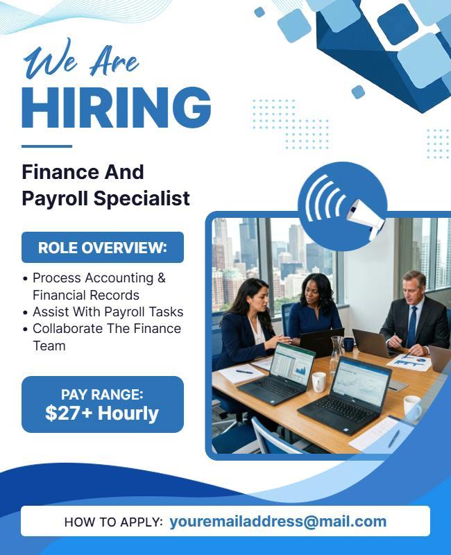 Join Our Finance Team Hiring Poster Template