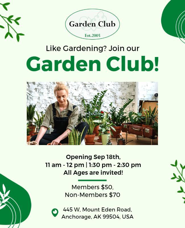 Join Our Local Garden Club Event Flyer Template