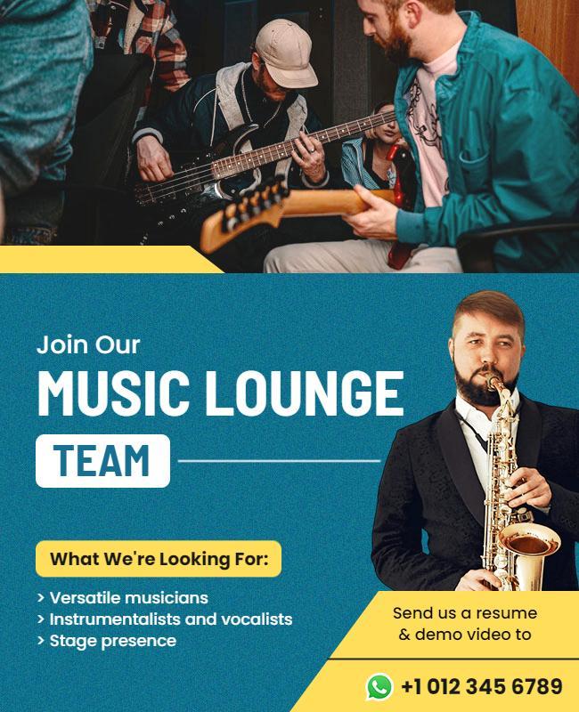 Join Our Music Lounge Team Flyer Template