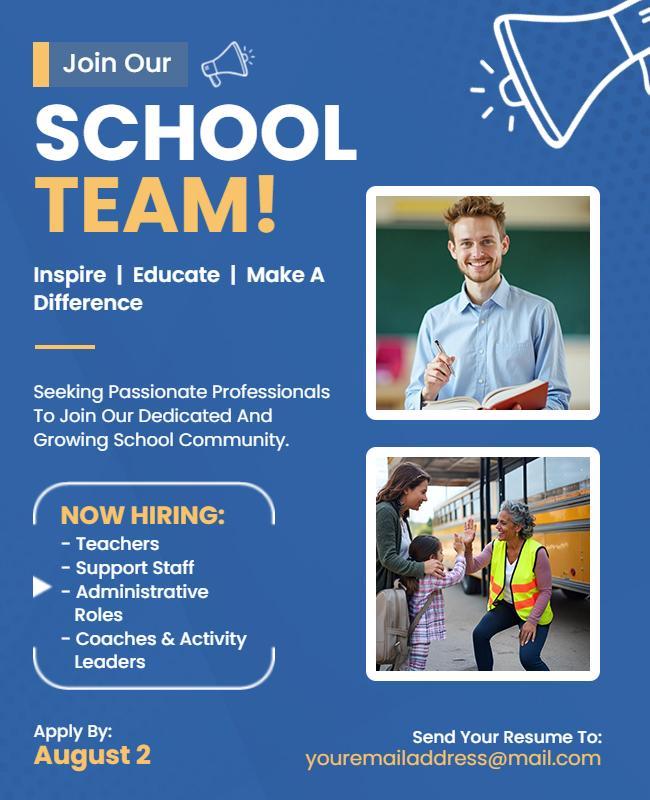 Join Our School Team Recruitment Flyer Template