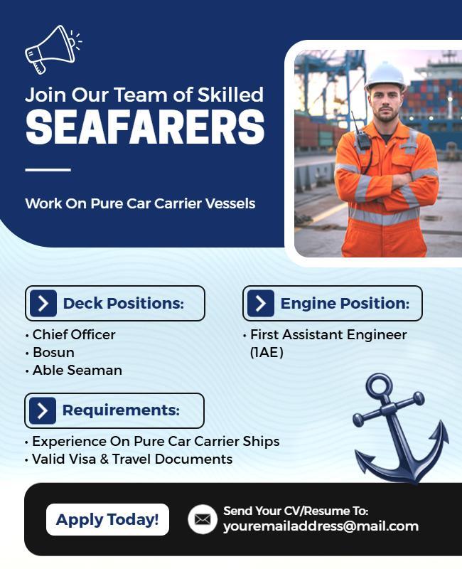 Join Our Skilled Seafarers Recruitment Flyer Template