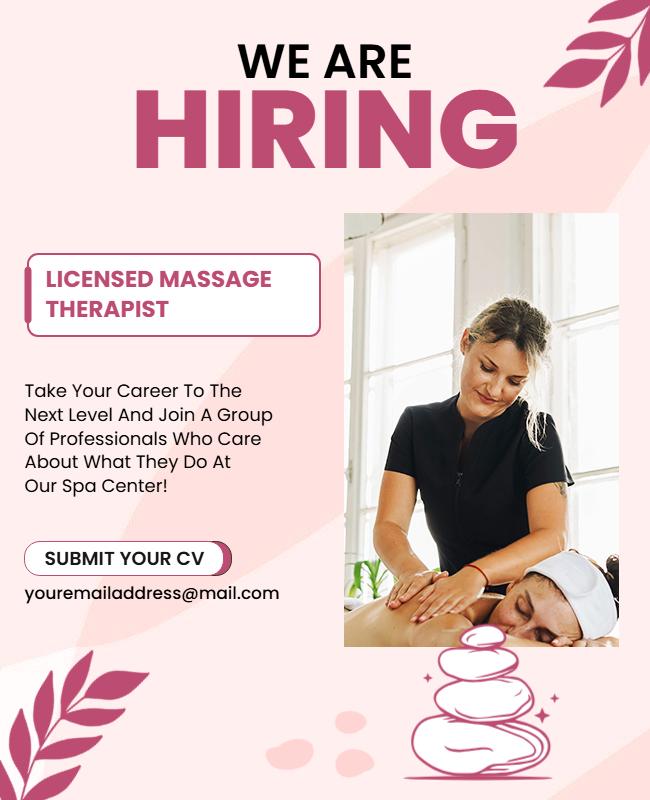 Join Our Spa Team Hiring Flyer Template