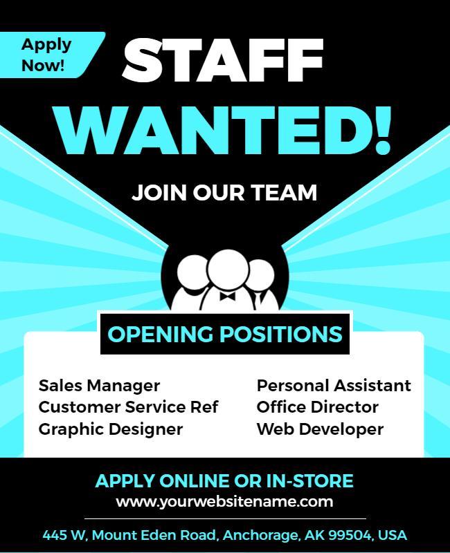 Join Our Team Staff Wanted Flyer Template