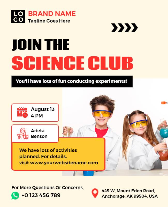 Join the Science Club Events Flyer Template