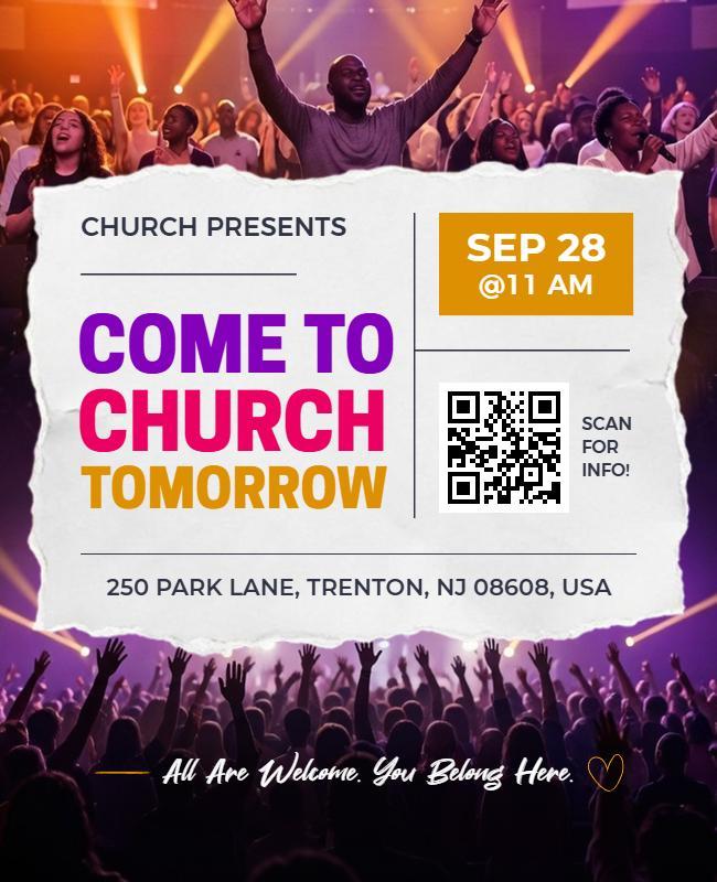 Join Us at Church Tomorrow Flyer Template