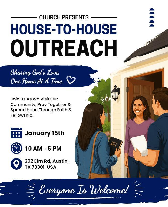 Join Us for House-to-House Outreach Flyer Template