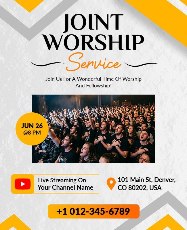 Joint Worship Gathering Announcement Flyer Template