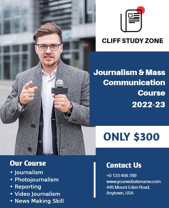 Journalism and Mass Communication Course Flyer Template