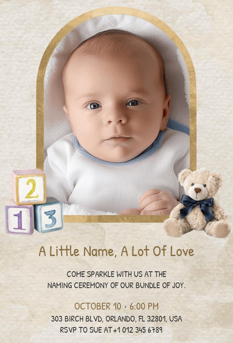Joyful Baby Naming Ceremony Celebration Invitation Template