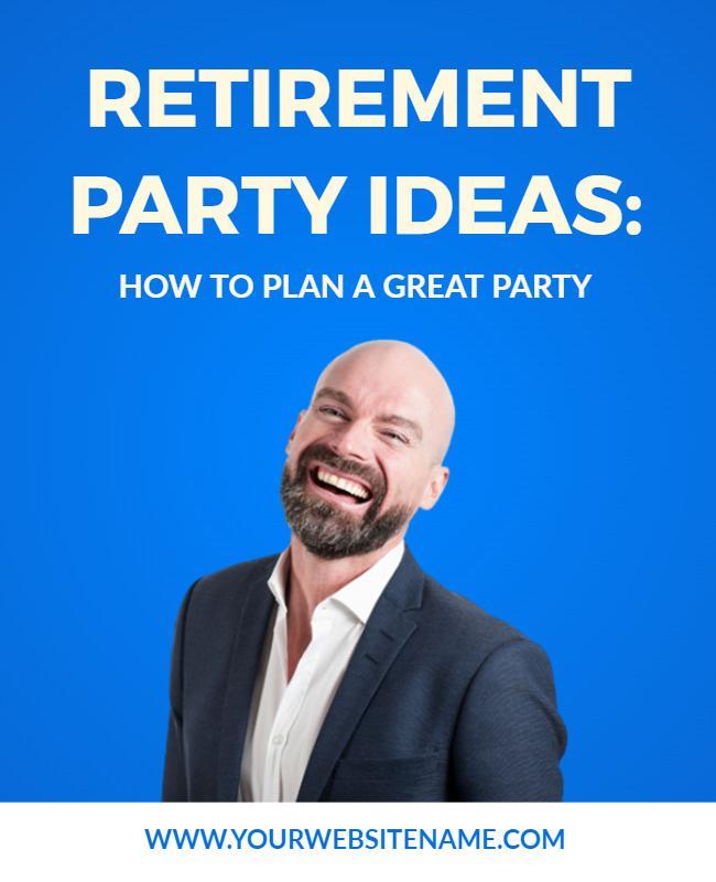 Joyful Blue Retirement Party Planning Ideas Poster Template