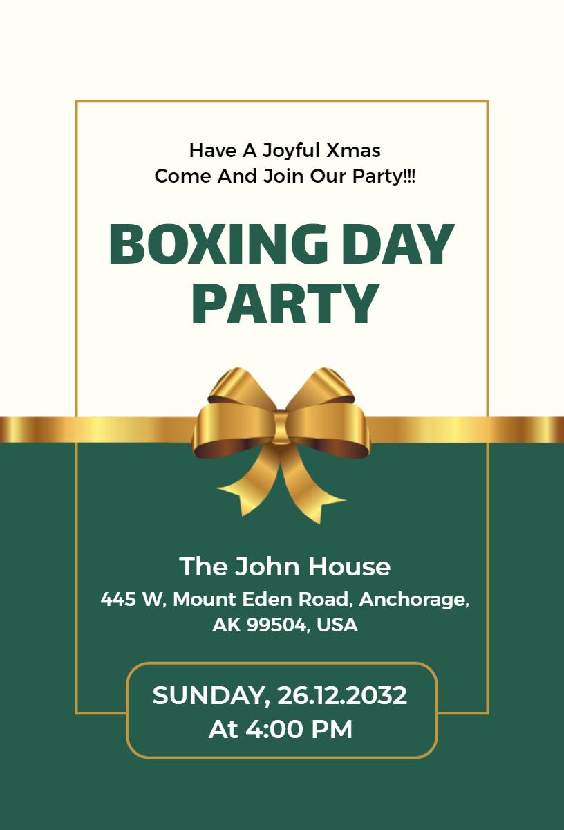 Joyful Boxing Day Celebration Festival Invitation Template